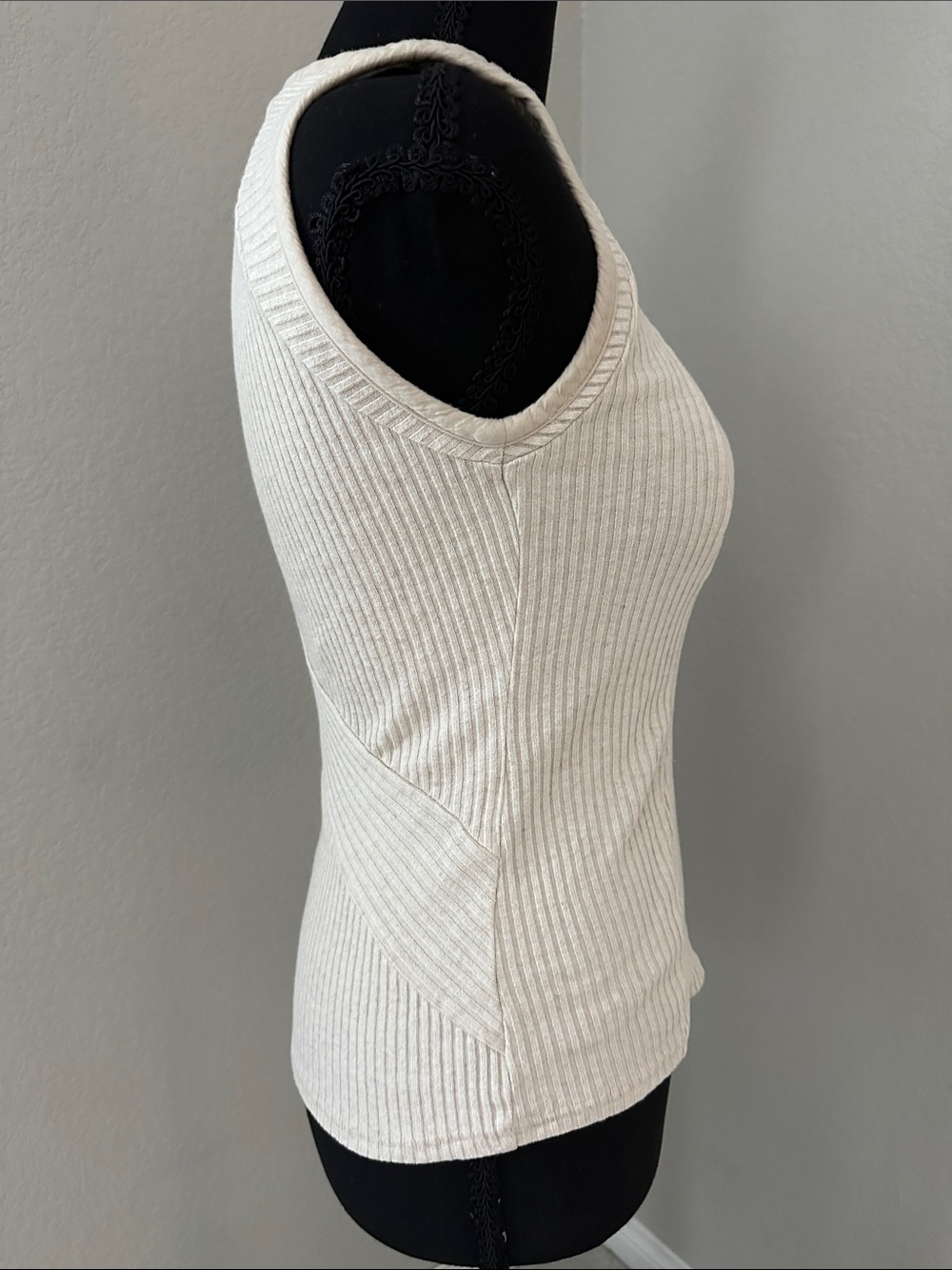 rag & bone Cream Ribbed High-Neck Tank - Picture 2 of 5
